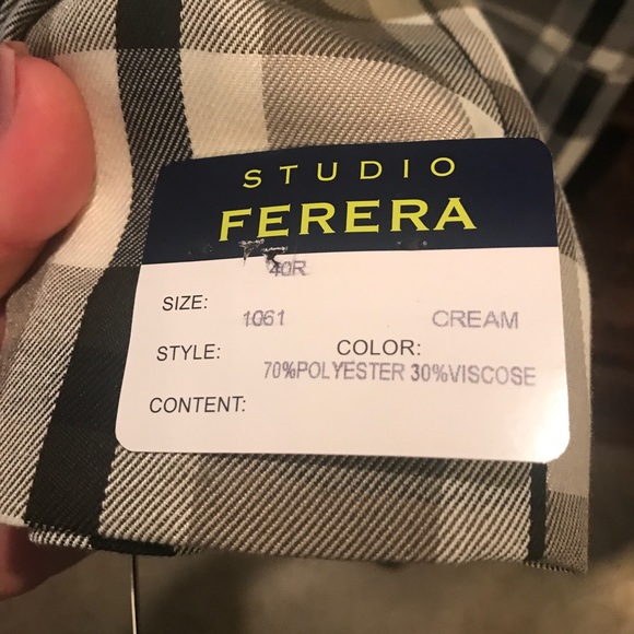 Men's Studio Ferera Suit Coat Creme - Picture 3 of 3